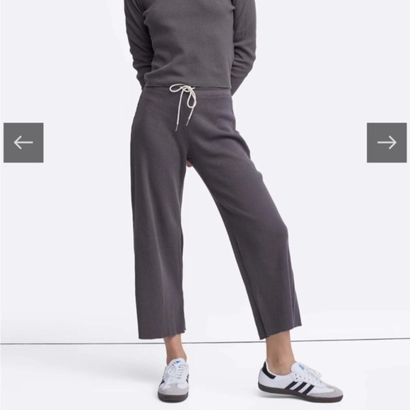 NWT Mate the Label Organic Thermal Wide Leg Pantin Charcoal Size XL - Picture 1 of 14
